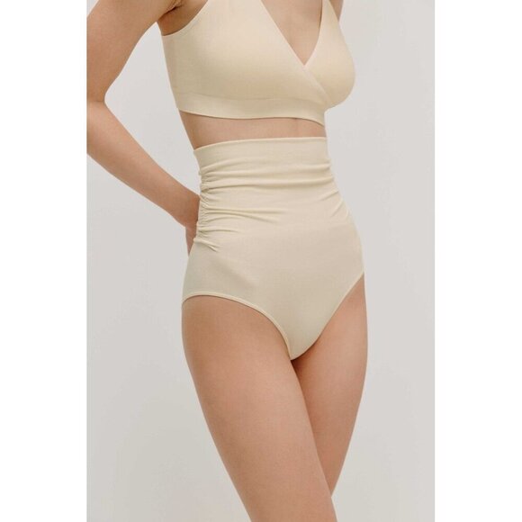 Neiwai Postpartum High Waist Shaping Brief XS Sweet Corn Compression Panty - Picture 3 of 5